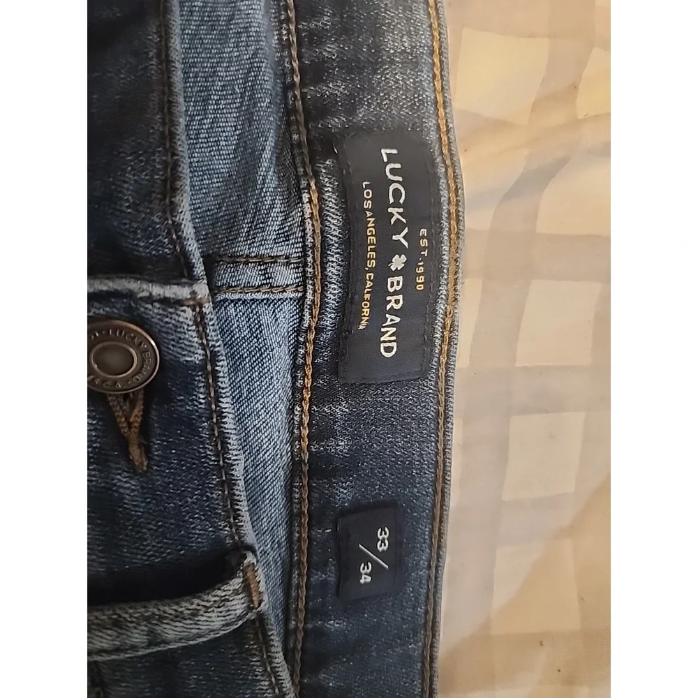 Lucky Brand 110 Skinny Jeans Men's 33x34 Blue Medium Wash Denim Regular Fit